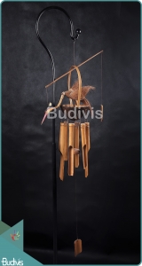 Garden Decoration Bamboo Wind Chimes With Heron Accessories
