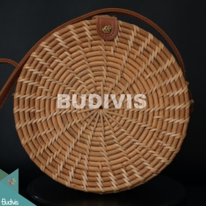 Best Selling Natural Stripe Round Rattan Bag